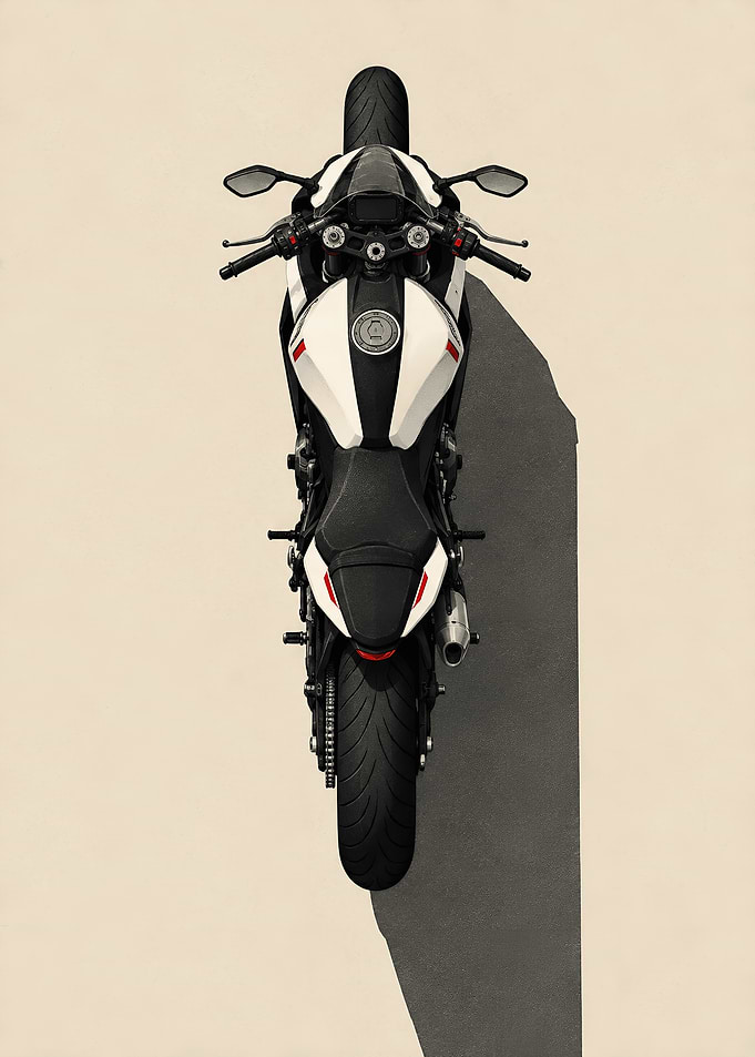 Top View of Sport Motorcycle