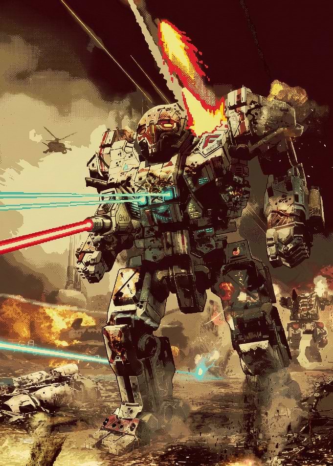 BattleTech Mech Warrior Combat Scene