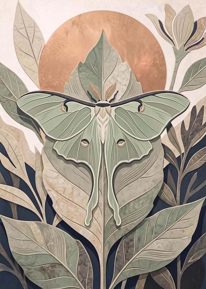 Luna Moth Botanical Art Print
