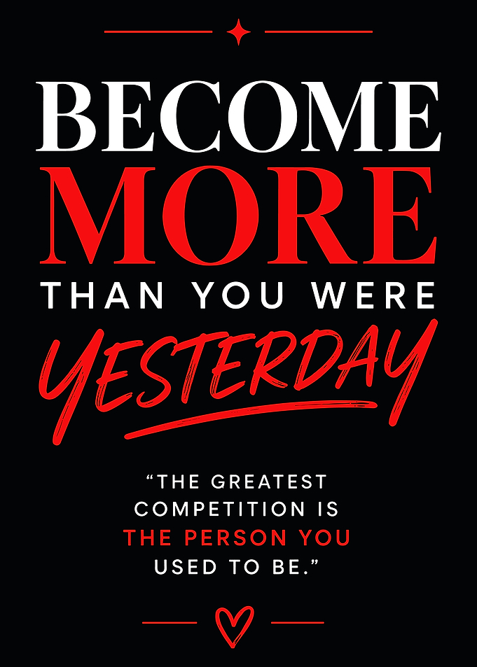 BECOME MORE THAN YOU Inspirational Quote Typography Poster