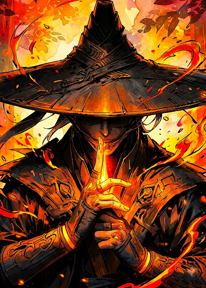 Ronin Samurai Fire Vibe Art Poster