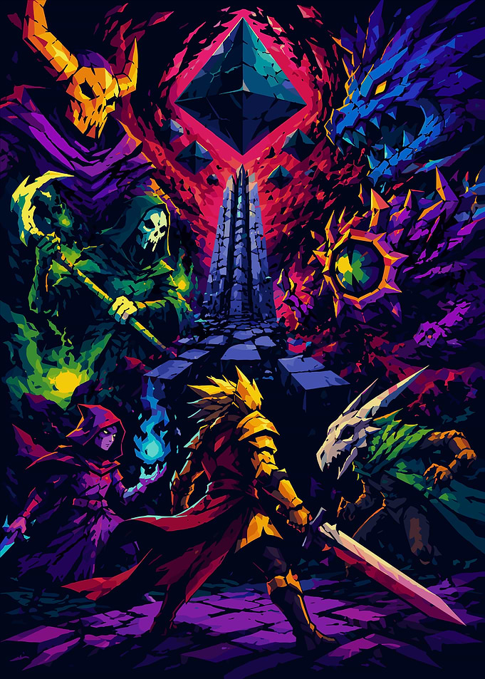 Epic Fantasy Pixel Art Battle