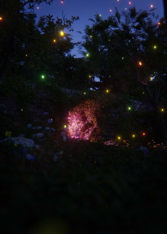 Enchanted Forest with Glowing Fireflies