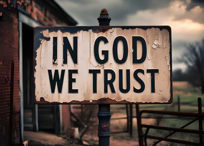 In God We Trust Rustic Sign
