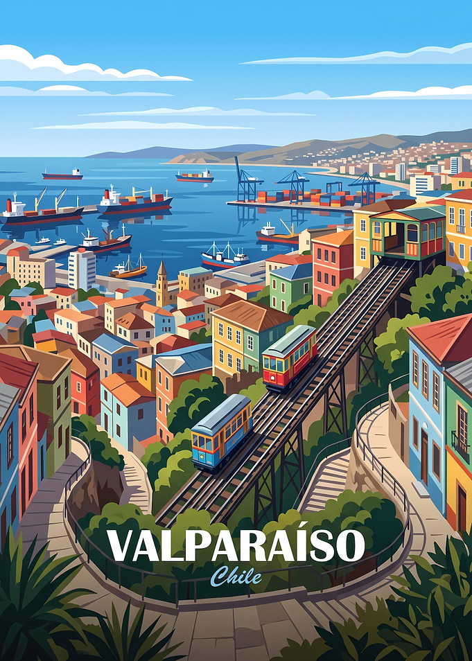 Valparaíso Chile Travel Poster