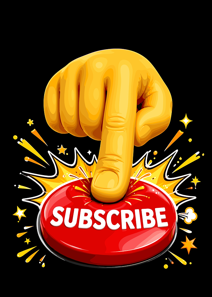 Subscribe Button Finger Press Illustration