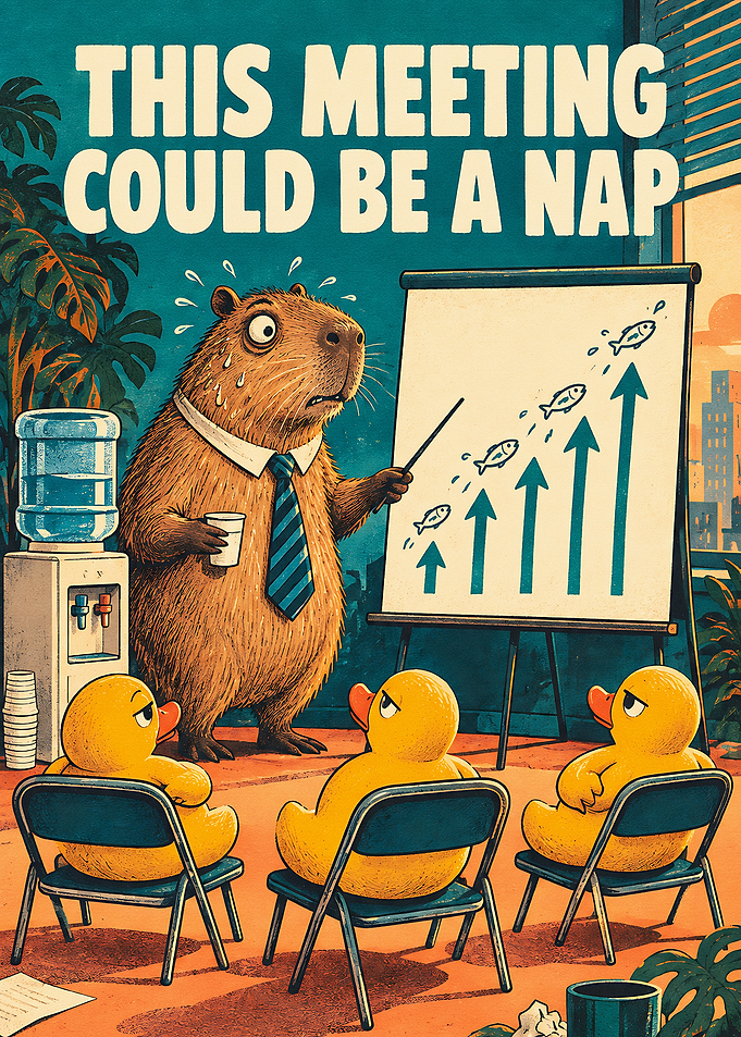 Capybara Presenting to Rubber Ducks
