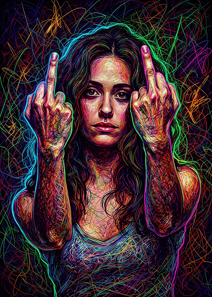 Emmy Rossum Scribble Art Portrait