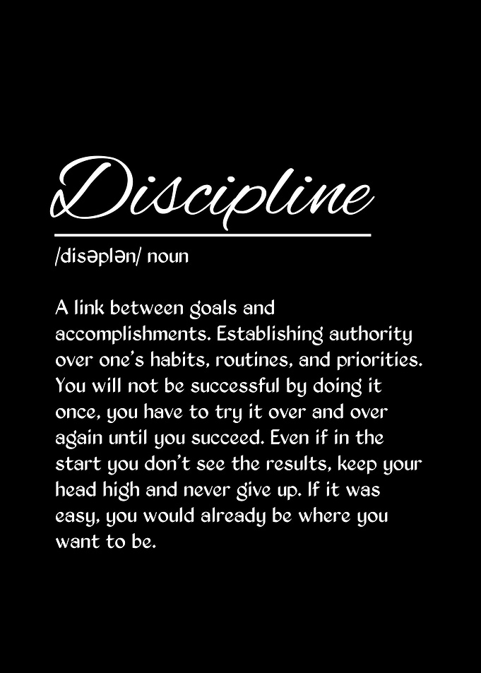 Inspirational Definition of Discipline Poster