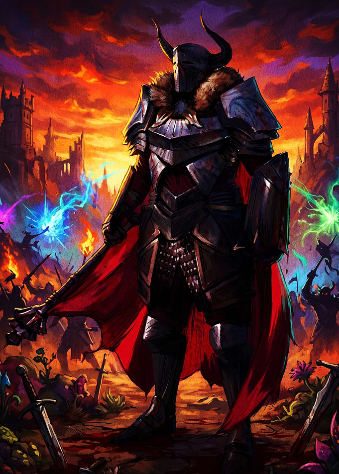 Horned Knight in Battle