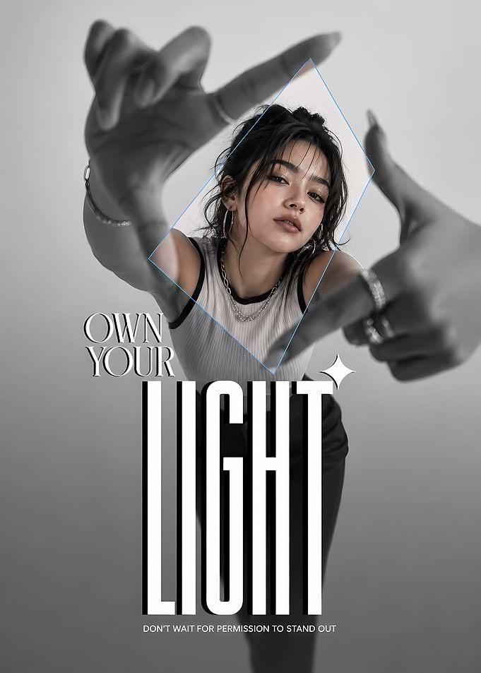 Own Your Light Inspirational Poster