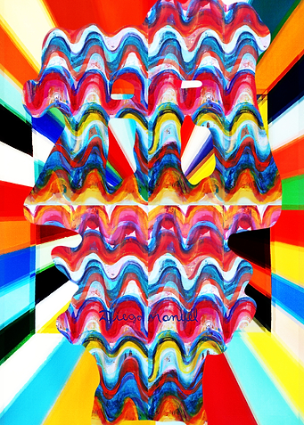 Abstract Colorful Wavy Pattern Art
