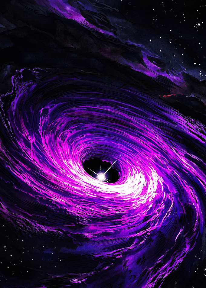 Vibrant Purple Spiral Galaxy Nebula