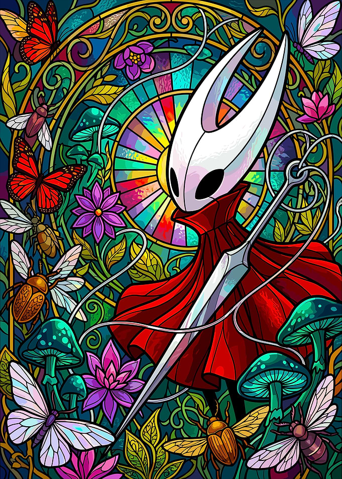Hornet Stained Glass Hollow Knight Art