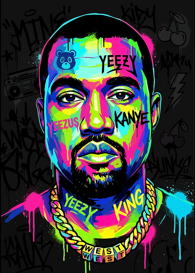 Kanye West Pop Art Portrait