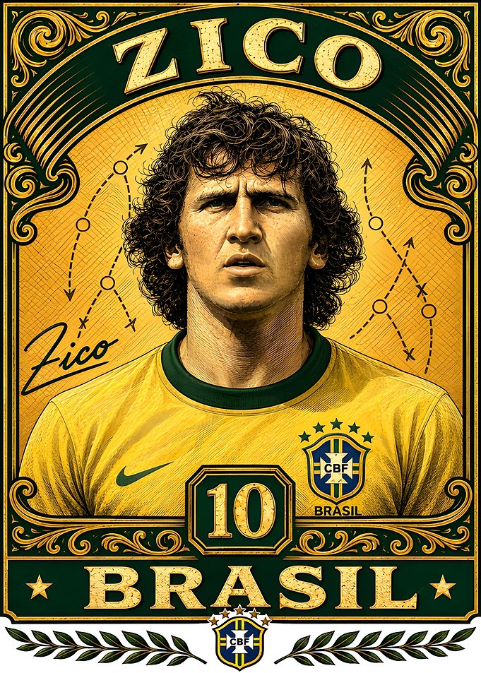 Zico Brazil Football Legend Poster