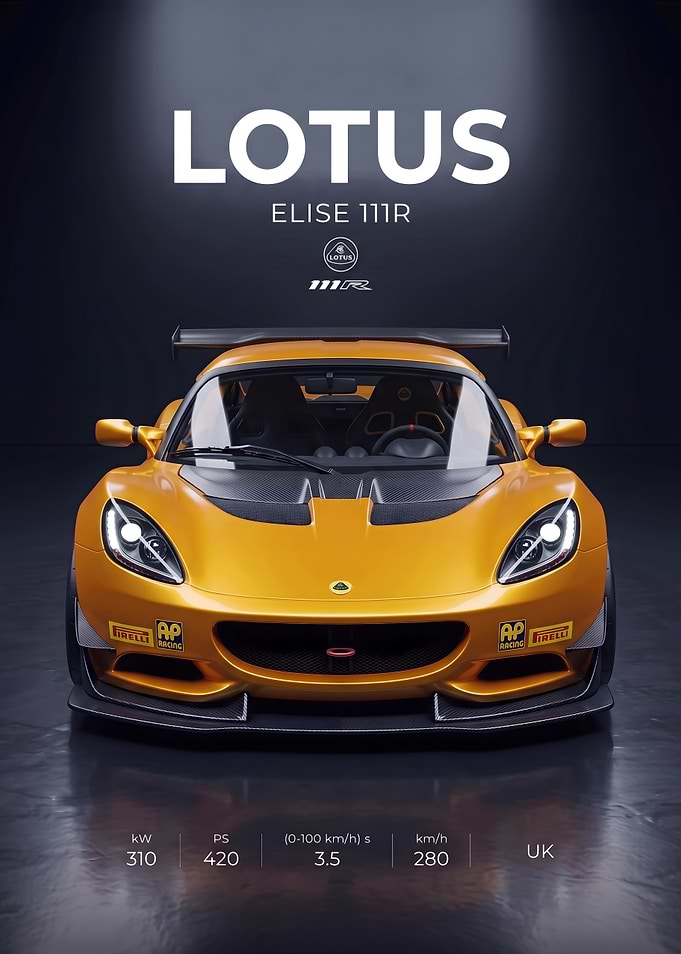 Lotus Elise 111R Sports Car Poster