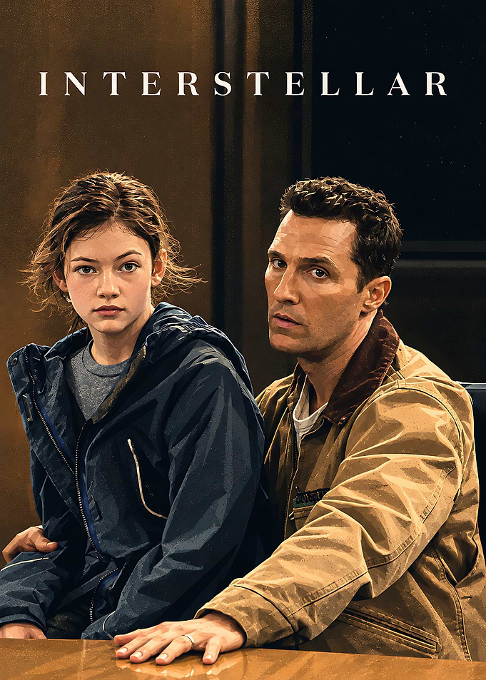 Interstellar Movie Poster Featuring Cooper and Murph