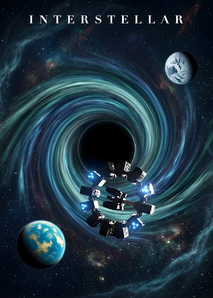 Interstellar Movie Poster with Black Hole