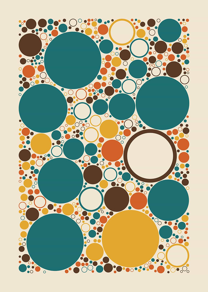 Burnt Orange and Teal Circles
