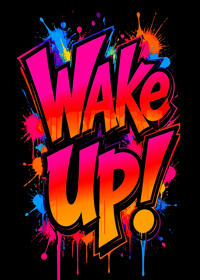 Wake Up Graffiti Text Art