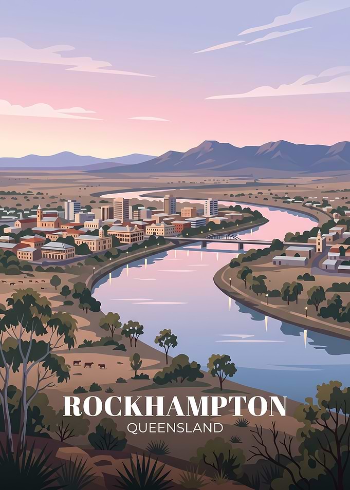 Rockhampton Queensland Travel Poster