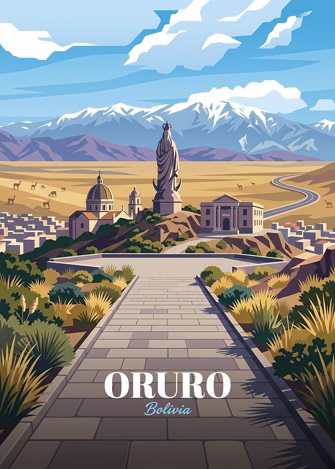 Oruro Bolivia Travel Poster