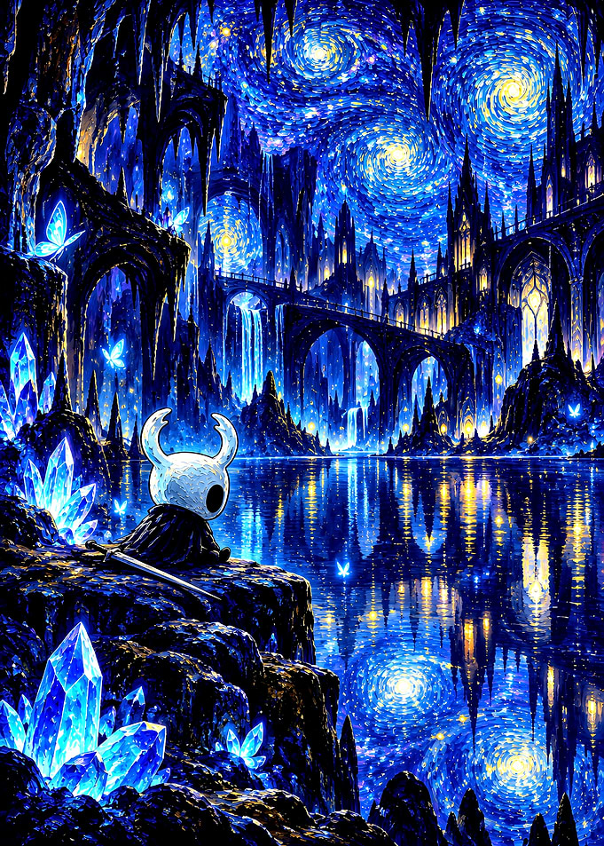 Hollow Knight Starry Night Crossover