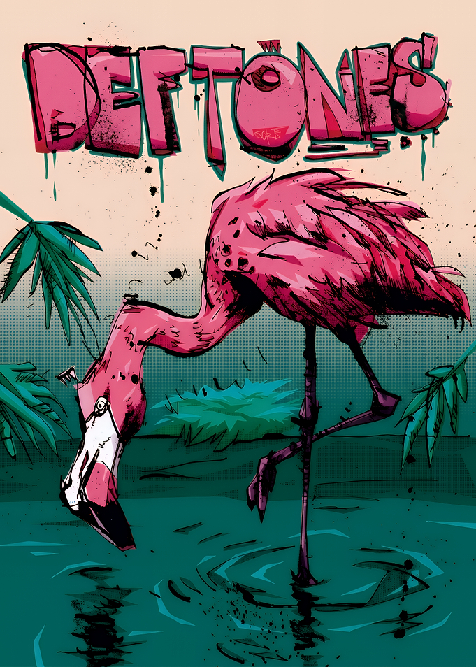 Deftones Flamingo Graffiti Art Poster