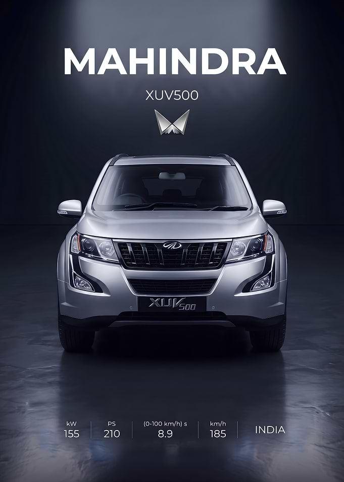 Mahindra XUV500 Silver SUV Advertisement