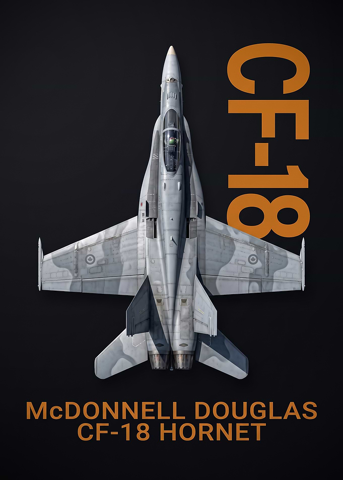 dark background top view mcdonnell Douglas CF18 Hornet Poster