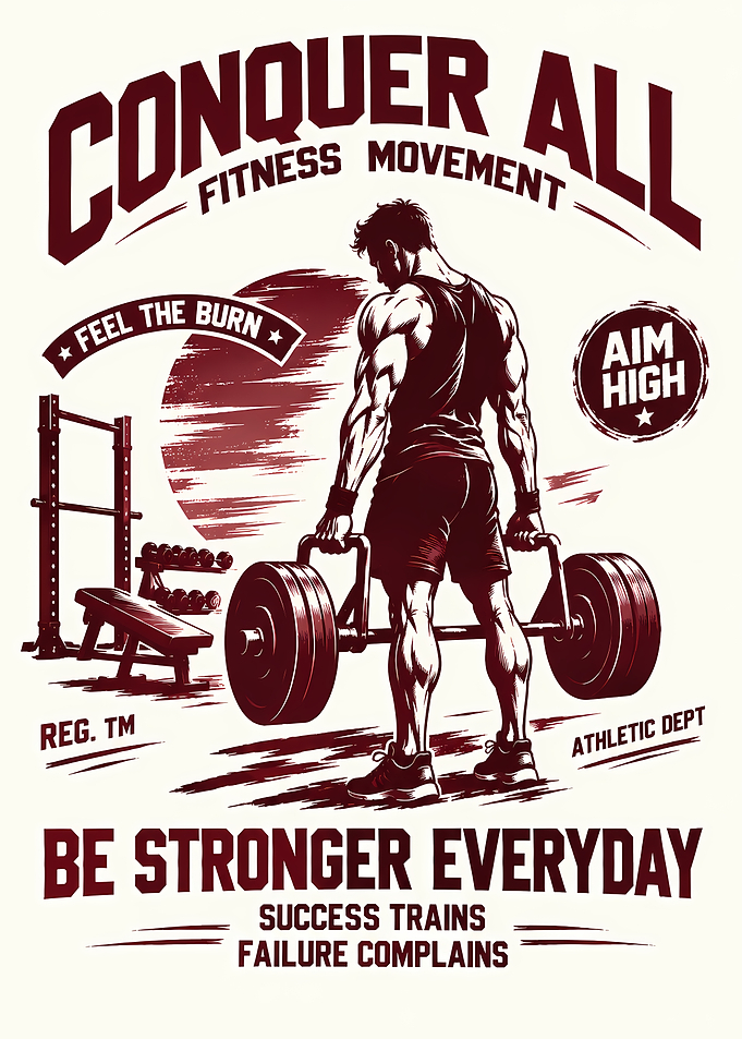 Conquer All Fitness Motivation Poster