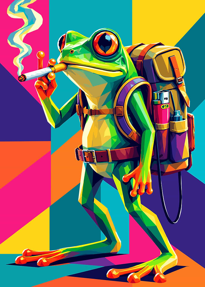Pop Art Smoking Frog Traveler