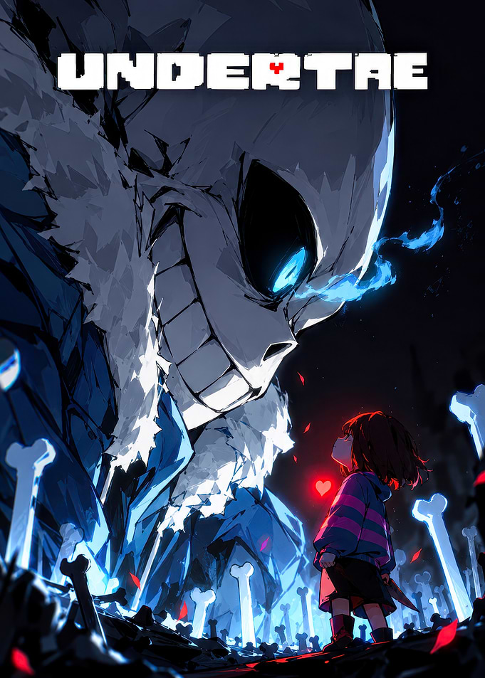 Undertale Sans and Frisk Battle Poster