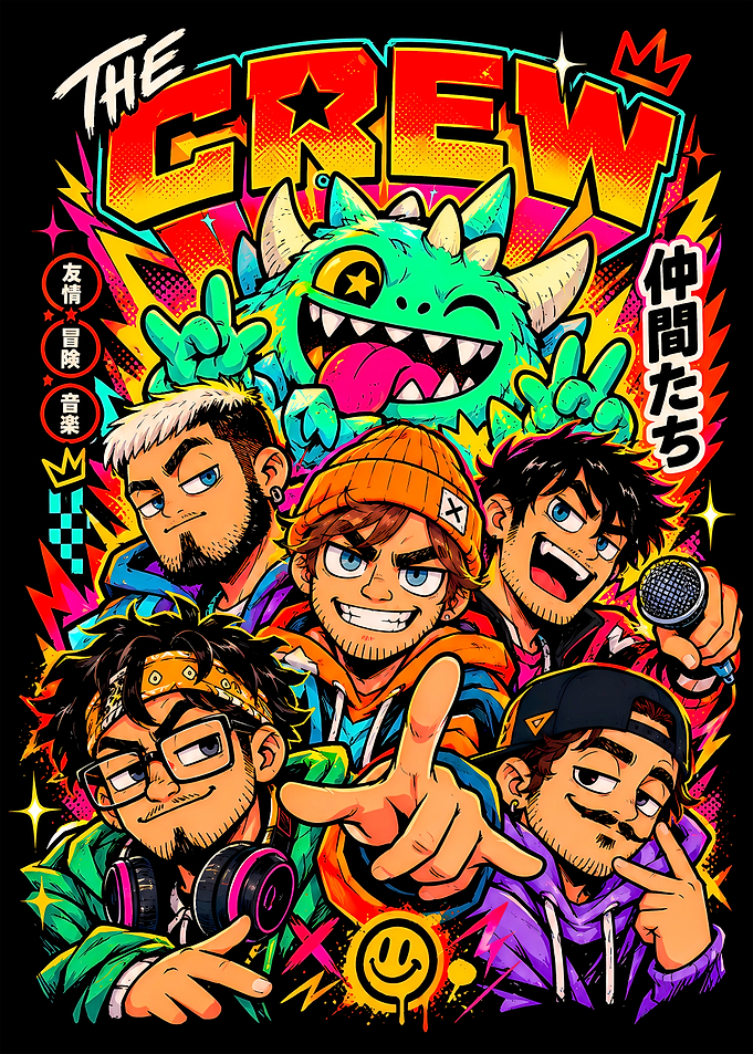 The Crew Anime Style Group Illustration