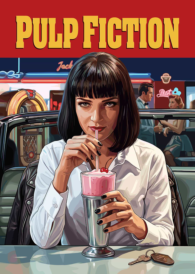 Pulp Fiction Mia Wallace Milkshake Art