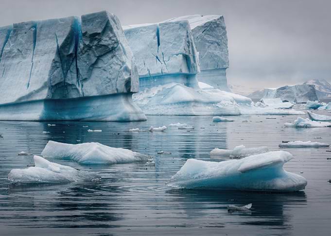 Majestic Icebergs in Arctic Waters