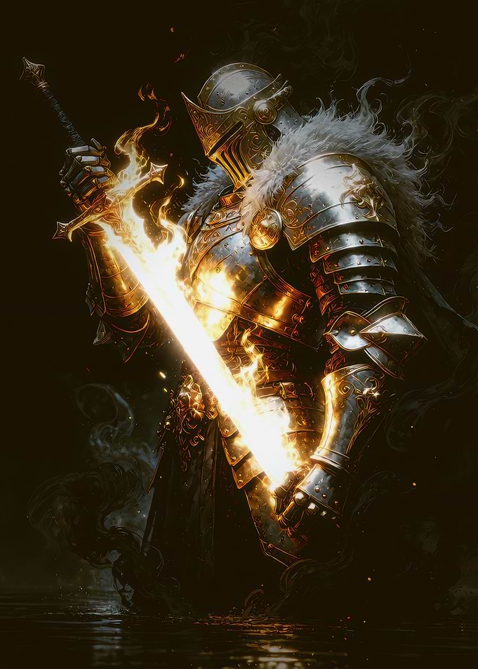 Knight with Flaming Sword
