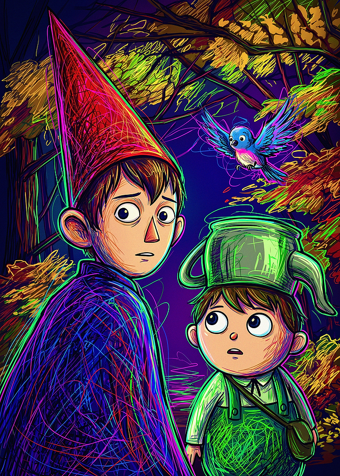 Wirt and Greg in Over the Garden Wall