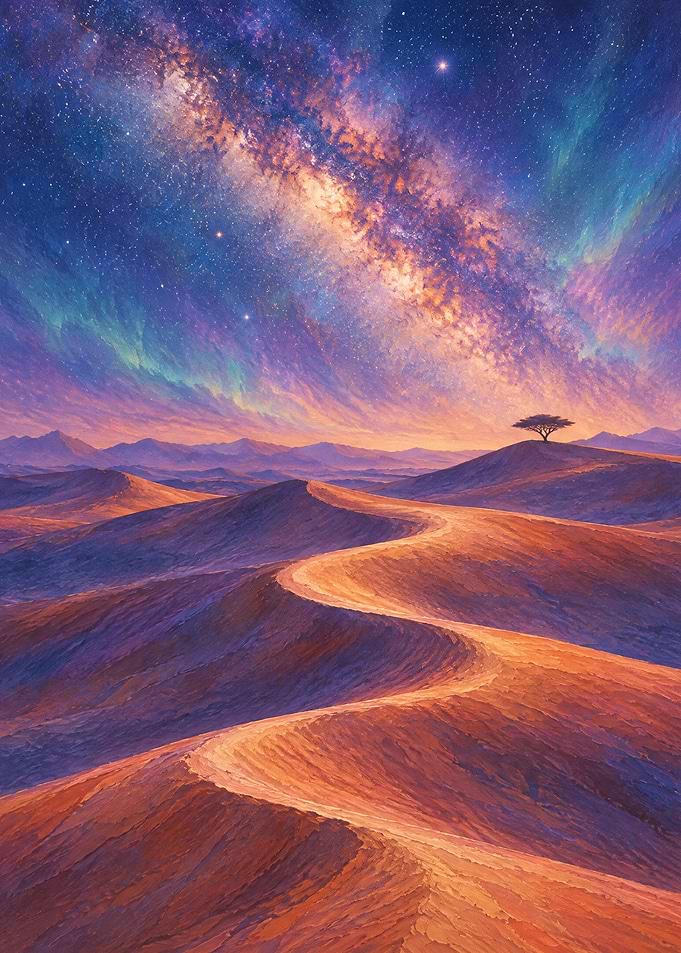 Milky Way Over Desert Dunes