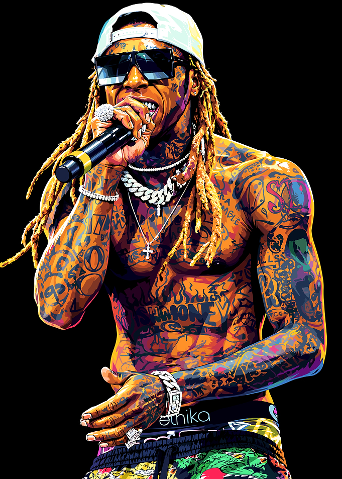Lil Wayne Vibrant Tattooed Portrait