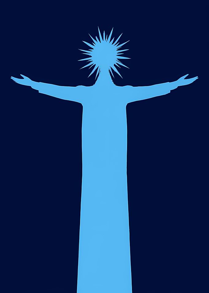 Minimalist Silhouette of Christ the Redeemer