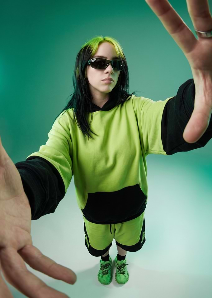Billie Eilish in Neon Green Outfit