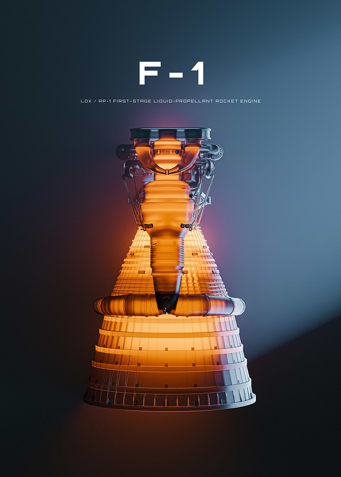 F-1 Rocket Engine Poster