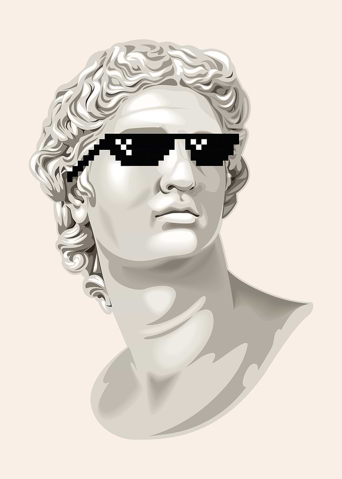 Cool Statue with Pixel Sunglasses