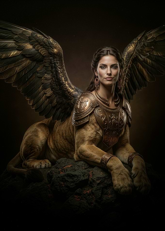 Majestic Winged Sphinx Warrior