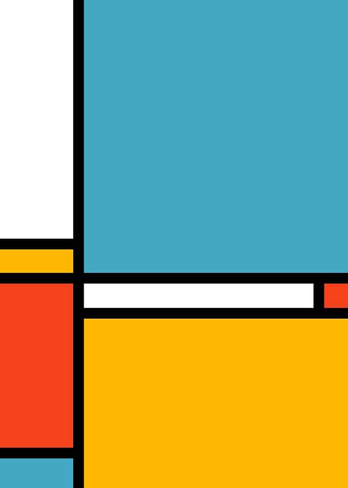 Mondrian Style Geometric Abstract Art