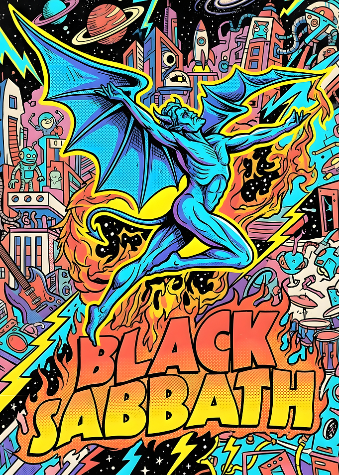 Black Sabbath Psychedelic Space Poster