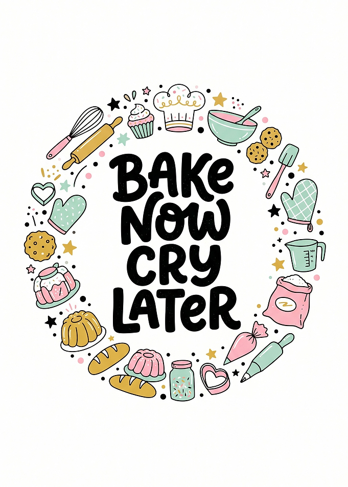 Bake Now Cry Later Kitchen Art