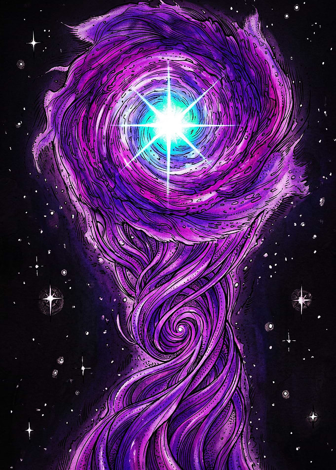 Cosmic Purple Nebula Vortex